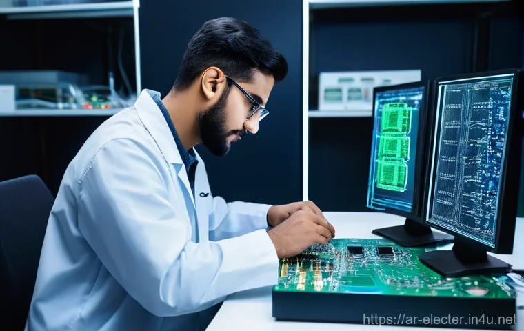 전자공학자의 글로벌 진출 방법 - **Prompt:** A highly skilled Arab male electronics engineer in his late 20s, wearing a smart casual ...