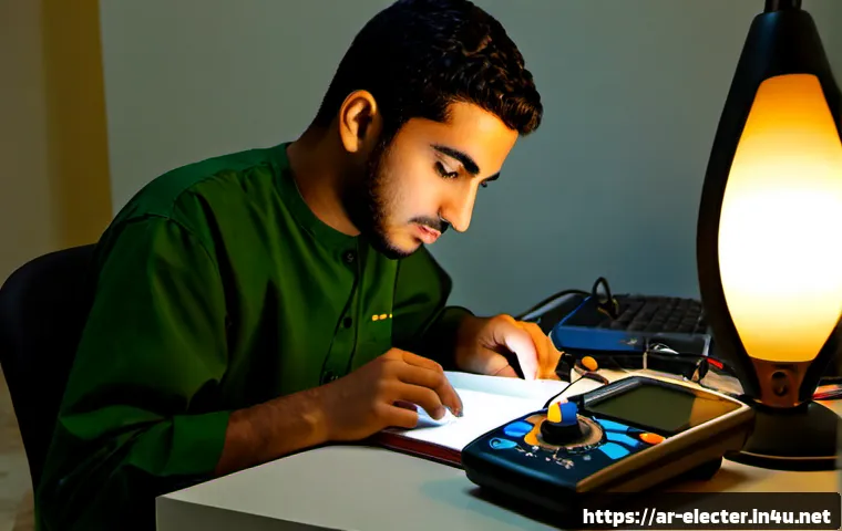 전자공학 자격증 취득 가이드 - Photorealistic Arab electronics engineering student in modest professional clothing studying for a c...